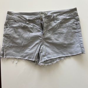 Aeropostale Grey distressed denim shorts